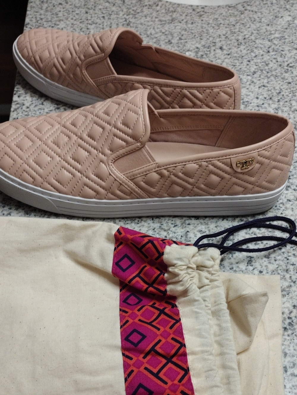 Tory Burch Quilted Slip-On Sneakers - Nude Blush